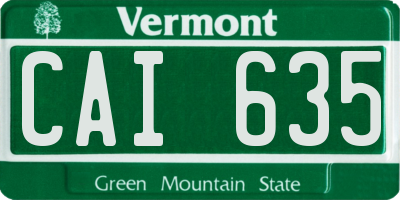 VT license plate CAI635