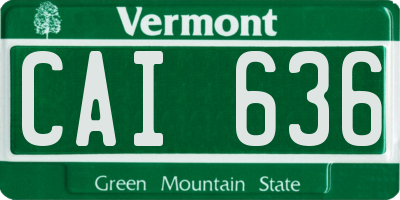 VT license plate CAI636