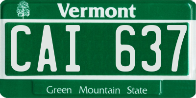 VT license plate CAI637