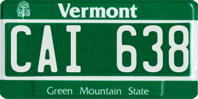 VT license plate CAI638