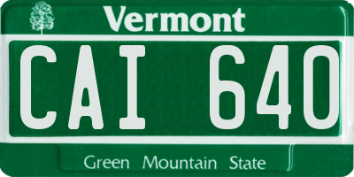 VT license plate CAI640