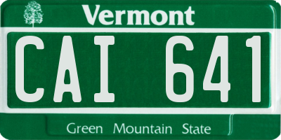 VT license plate CAI641