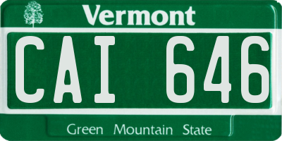 VT license plate CAI646