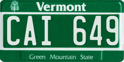 VT license plate CAI649