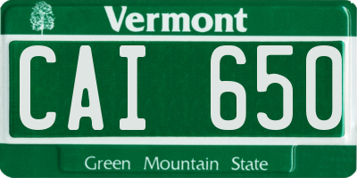 VT license plate CAI650