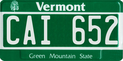 VT license plate CAI652
