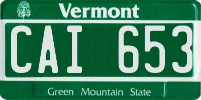 VT license plate CAI653