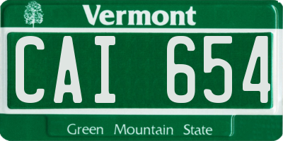VT license plate CAI654