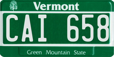 VT license plate CAI658