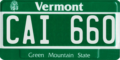 VT license plate CAI660