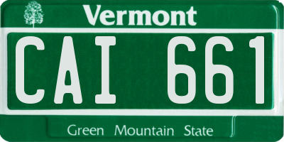 VT license plate CAI661