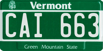 VT license plate CAI663