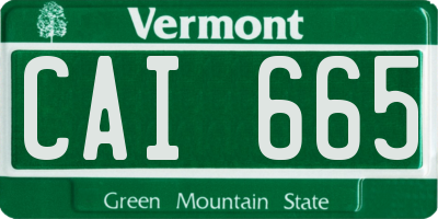 VT license plate CAI665