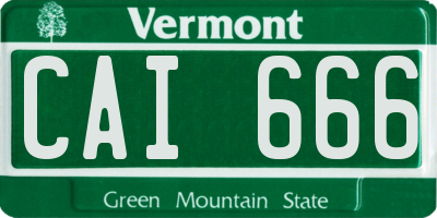 VT license plate CAI666