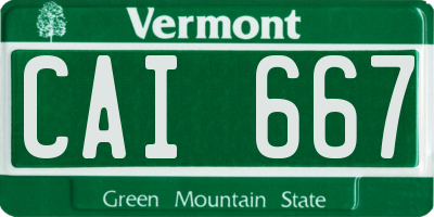 VT license plate CAI667