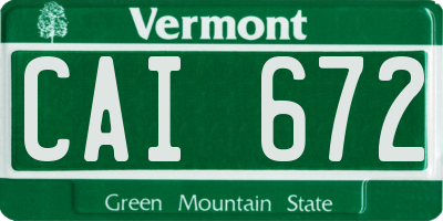 VT license plate CAI672