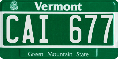 VT license plate CAI677