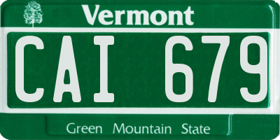 VT license plate CAI679