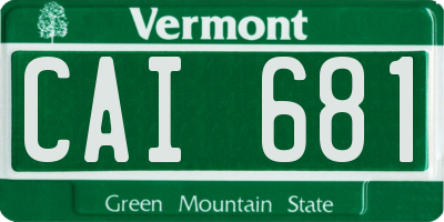 VT license plate CAI681