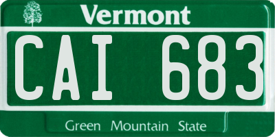 VT license plate CAI683