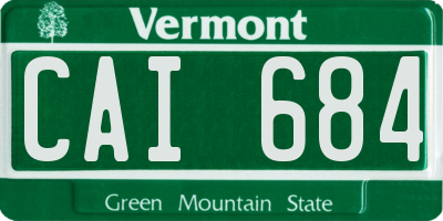 VT license plate CAI684