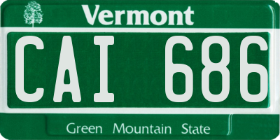 VT license plate CAI686