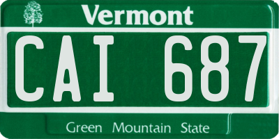VT license plate CAI687