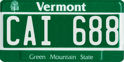 VT license plate CAI688