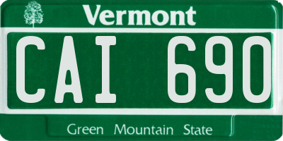 VT license plate CAI690
