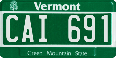 VT license plate CAI691
