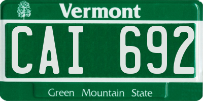 VT license plate CAI692