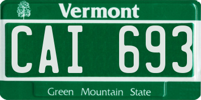 VT license plate CAI693