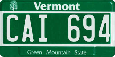 VT license plate CAI694