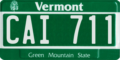 VT license plate CAI711