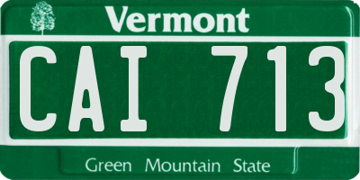 VT license plate CAI713