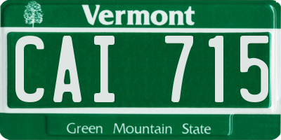 VT license plate CAI715
