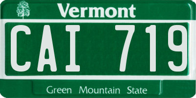 VT license plate CAI719