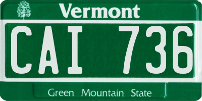 VT license plate CAI736