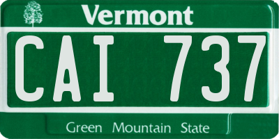 VT license plate CAI737