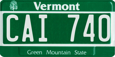 VT license plate CAI740
