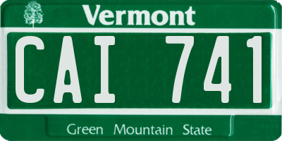 VT license plate CAI741