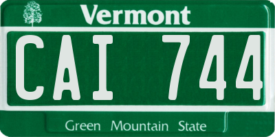 VT license plate CAI744