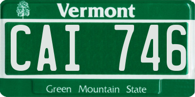 VT license plate CAI746