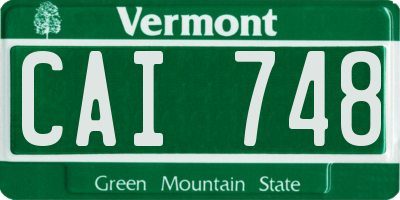 VT license plate CAI748
