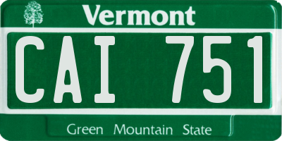 VT license plate CAI751