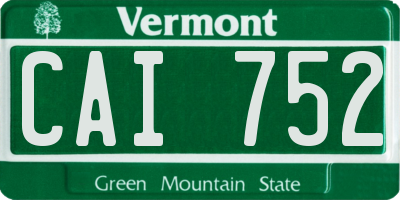 VT license plate CAI752