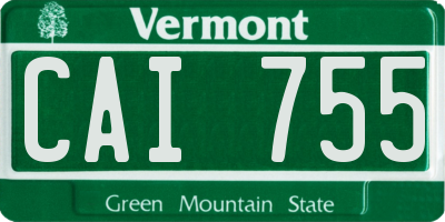 VT license plate CAI755