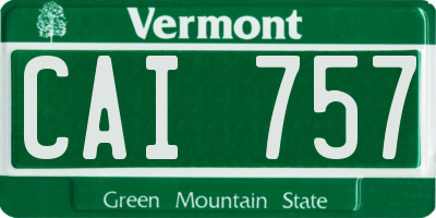 VT license plate CAI757