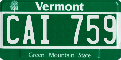 VT license plate CAI759