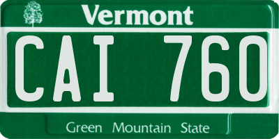 VT license plate CAI760